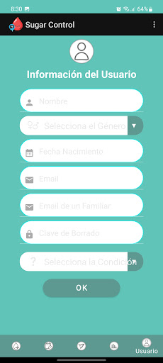 Sugar Control Screen 2