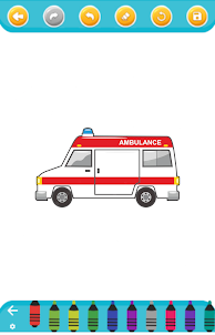 ambulance car - coloring book