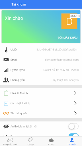 Android application PYMID Việt Nam screenshort