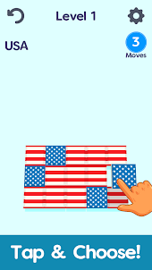 Flag Swipe Puzzle-country quiz