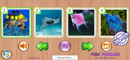 Android application Fish Puzzles & Ocean Jigsaw screenshort