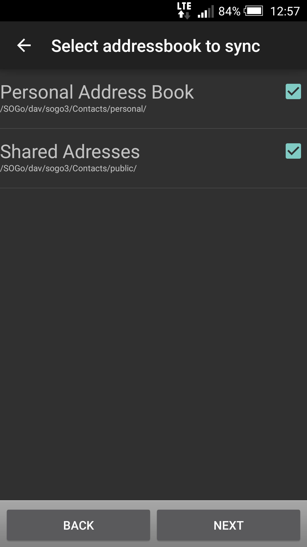 Android application CardDAV-Sync screenshort