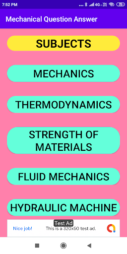 Android application B.E Mechanical Engineering Q/A screenshort