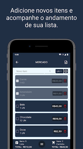 Lista de compras e tarefas Screen 3