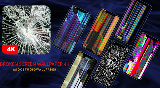 Broken screen sale wallpaper 4k