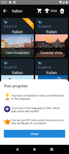 Italian Language Tests Screen 3