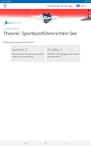 Android application BoatDriver Germany SBF See screenshort