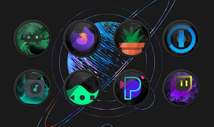 Black Smoke Rings Icon Pack - 15.0.0 - (Android)