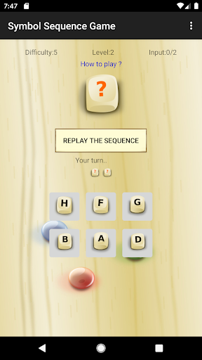 Symbol Sequence Game Screen 2