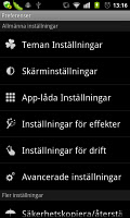 screenshot of GO LauncherEX Swedish language