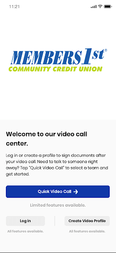 Android application ME1st Video Banking screenshort