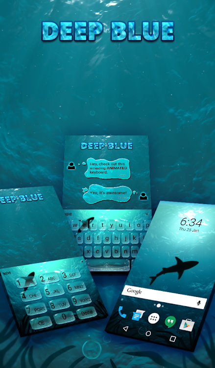 Deep Blue Keyboard Wallpaper - 5.10.45 - (Android)