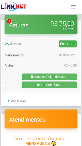 Central do Assinante Link Net Screen 2