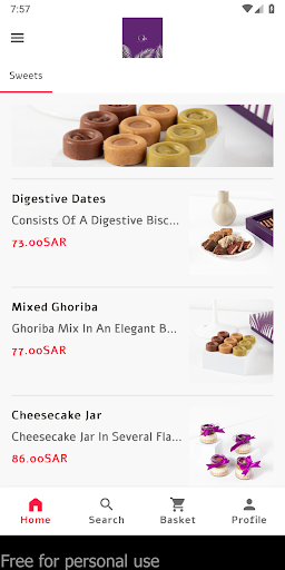 Android application Ghadoo Sweet غدوو سويت screenshort