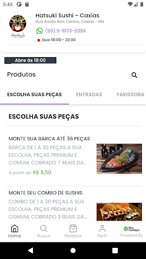 Android application Hatsuki Sushi - Caxias screenshort