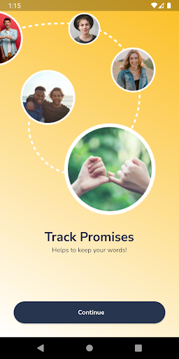 Android application Track Promises screenshort