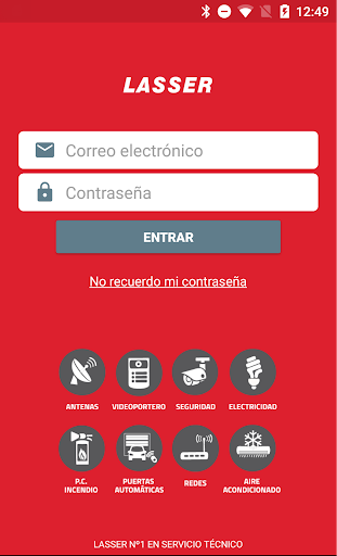 Android application Controla Lasser screenshort