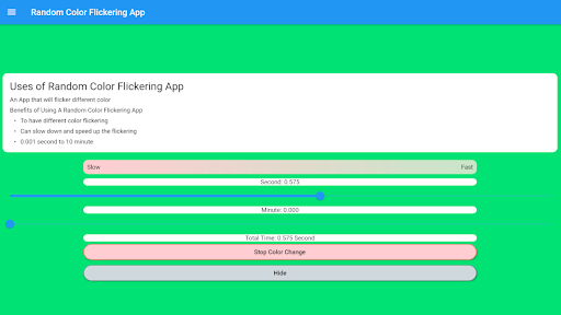 Random Color Flickering App