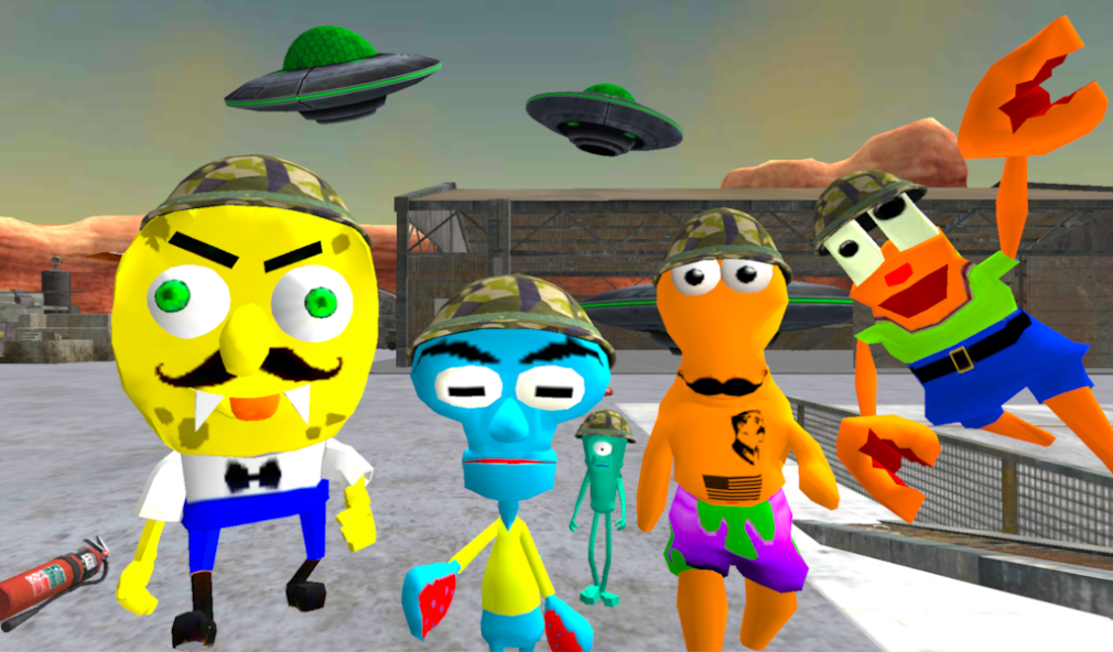 Sponge Area 51. Neighbor Alien Display Captures 7
