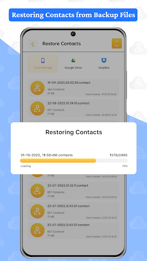 Screenshot of Contacts Backup and Restore