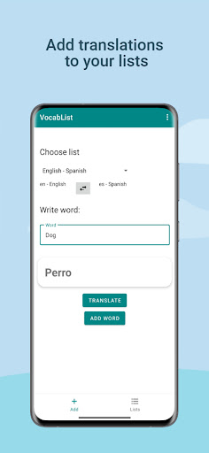 Android application VocabList: Vocabulary notebook screenshort