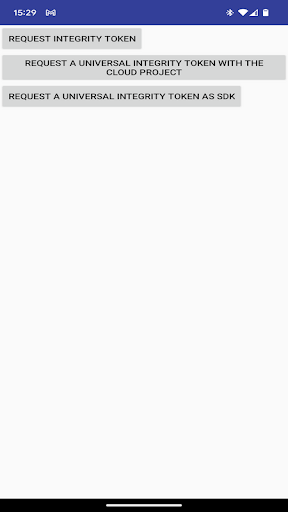 Android application Sample Integrity API - GM screenshort
