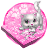 Elegant Pink Glitter sheen Cat Keyboard Theme icon