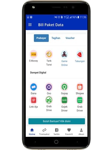 Bill Paket Data Pulsa dan PPOB Screen 2
