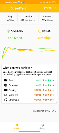 Android application speed test - internet checker screenshort