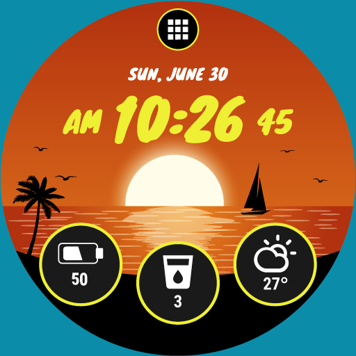 Sunset Watch Face by HuskyDEV Laai af op Windows