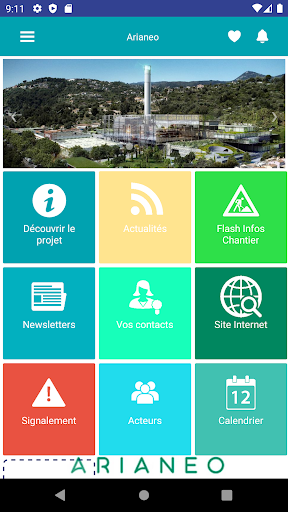Android application Mon Chantier Arianeo screenshort