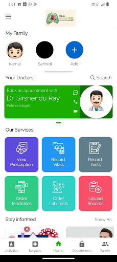 Android application HealBreathe screenshort
