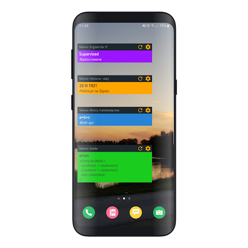 Android application Word Memo Widget screenshort