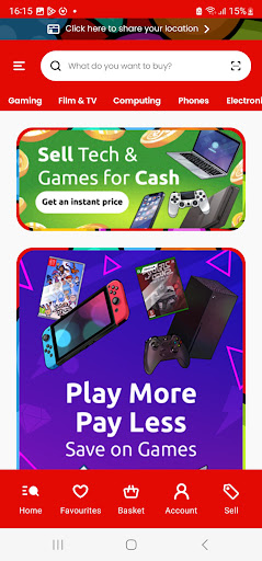 Android application CeX: Tech & Games - Buy & Sell screenshort