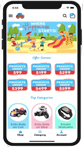 Android application Kidsrideoncar screenshort