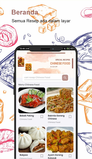 Android application resep chinese food offline screenshort