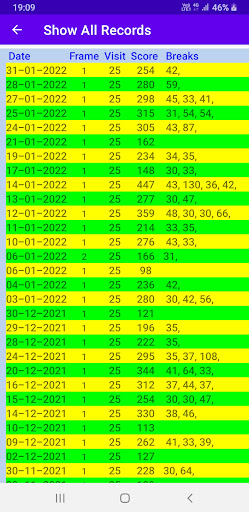 English Billiards Training Screen 2