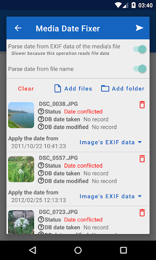 Gallery Rearrange - Date Fixer Screen 2
