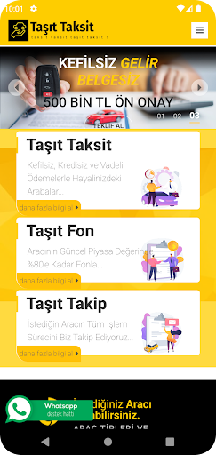 Android application Taşıt Taksit screenshort