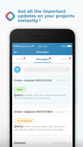 Android application WritersHub screenshort