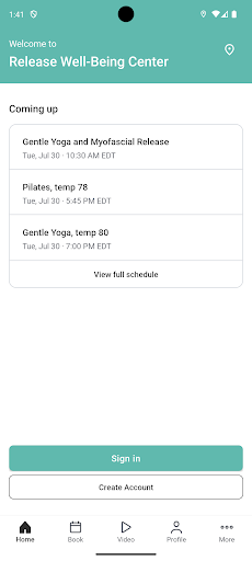 Release Well-Being Center Screen 2