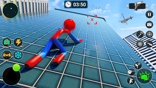 Flying Stickman Rope Hero Game 3