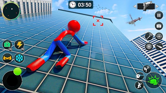 APK Flying Stickman Rope Hero MOD (Permainan Kecepatan) 3