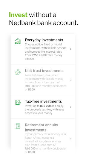Screenshot of Nedbank Money