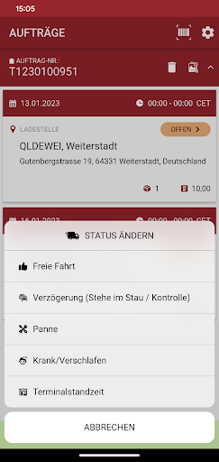 Quehenberger Delivery Screen 3
