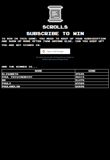 Scrolls - Subscribe to Win Screen 3