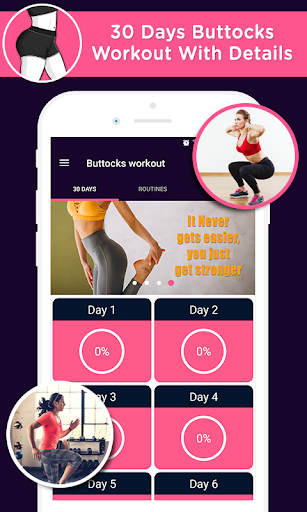 Android application Buttocks workout in 30 days screenshort