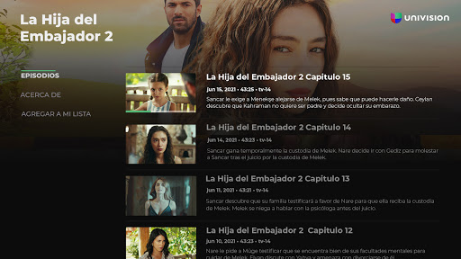 Screenshot of Univision App: Stream TV Shows