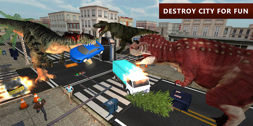 Android application Dinosaur Simulator City Attack screenshort