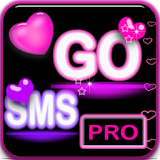 Pink Neon Heart Theme 4 GO SMS icon